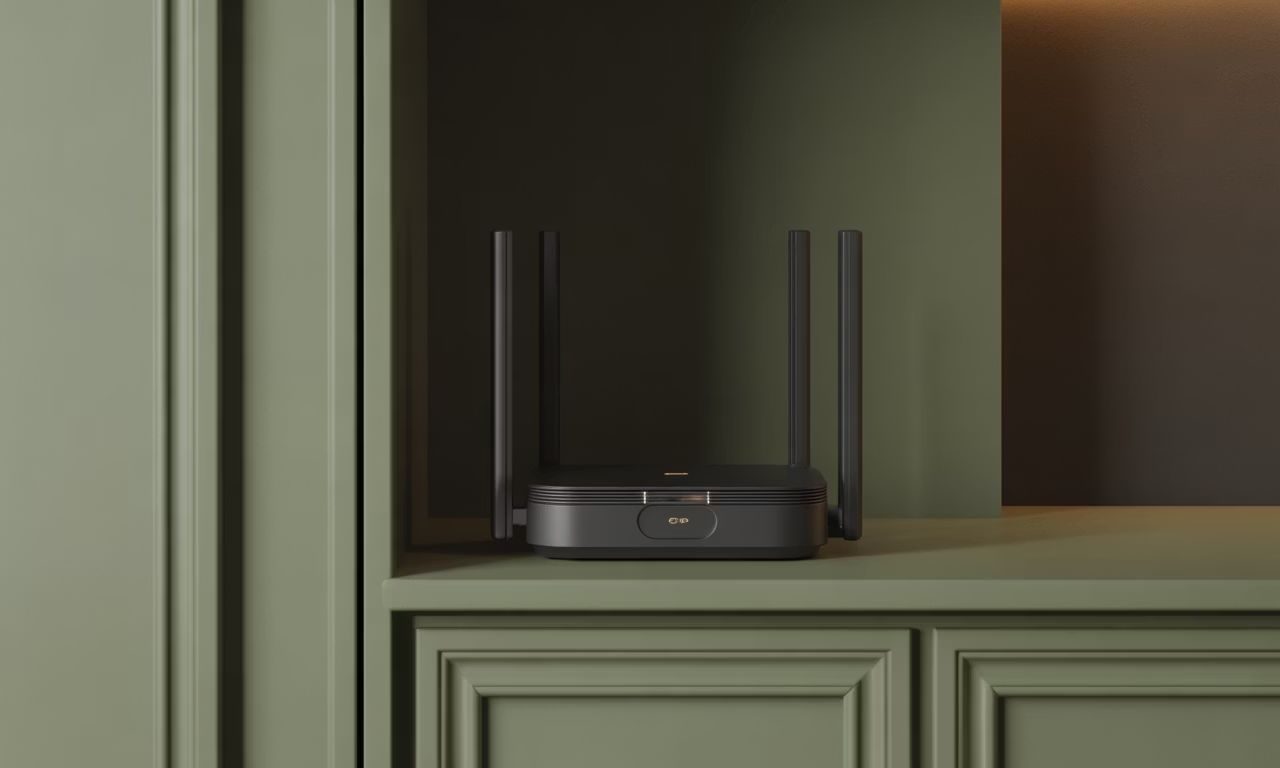 Roteador Wi-Fi sobre um móvel